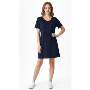 BCBGeneration Navy Short Sleeve T-Shirt Dress L